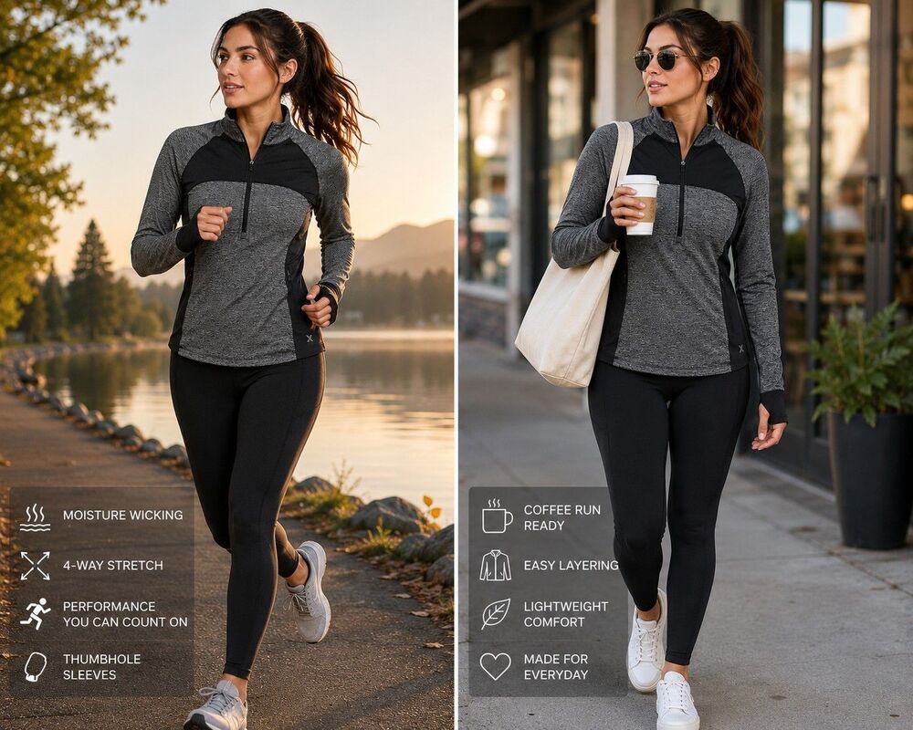 Express Exp Core Performance Quarter Zip Women's Large NWT Athletic Running Top